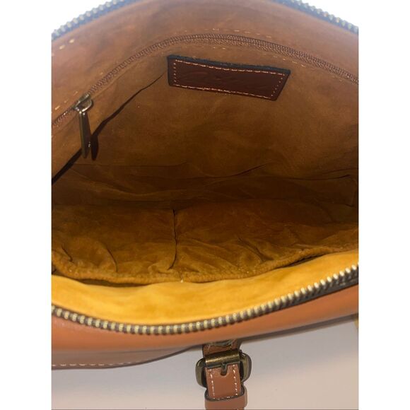 Patricia Nash Avellino Hazelnut Leather Crossbody Waxed Vegetable Tan NWT - Picture 8 of 11